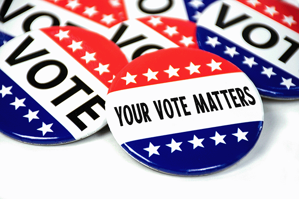 your vote matters election campaign buttons